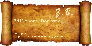 Zámbori Barbara névjegykártya
