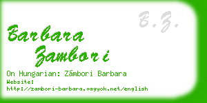 barbara zambori business card